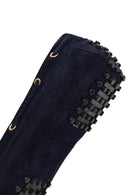 Kadın Lacivert Püsküllü Süet Deri Loafer | Derimod