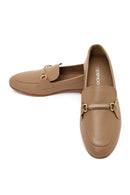 Kadın Pudra Toka Detaylı Deri Maskülen Loafer | Derimod