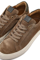 Kadın Bej Bağcıklı Kalın Tabanlı Süet Deri Sneaker | Derimod