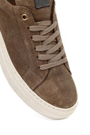 Kadın Bej Bağcıklı Kalın Tabanlı Süet Deri Sneaker | Derimod