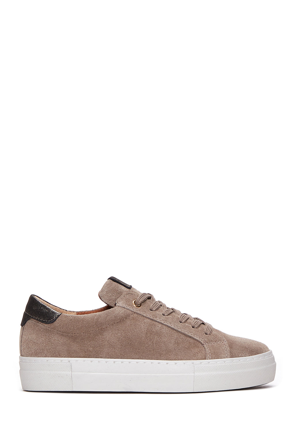 Kadın Vizon Bağcıklı Kalın Tabanlı Süet Deri Sneaker