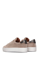 Woman Mink Laced Thick Sole Suede Leather Sneakers | Derimod
