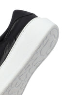 Kadın Siyah Bağcıklı Kalın Taban Deri Sneaker | Derimod