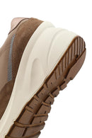 Women's Mink Lace-Up Zipper Detailed Wedge Heel Leather Sneaker | Derimod