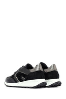 Woman Black Lace-Up Thick Sole Leather Sneakers | Derimod