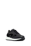 Woman Black Lace-Up Thick Sole Leather Sneakers | Derimod