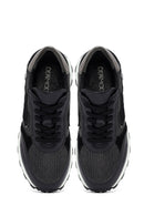 Woman Black Lace-Up Thick Sole Leather Sneakers | Derimod