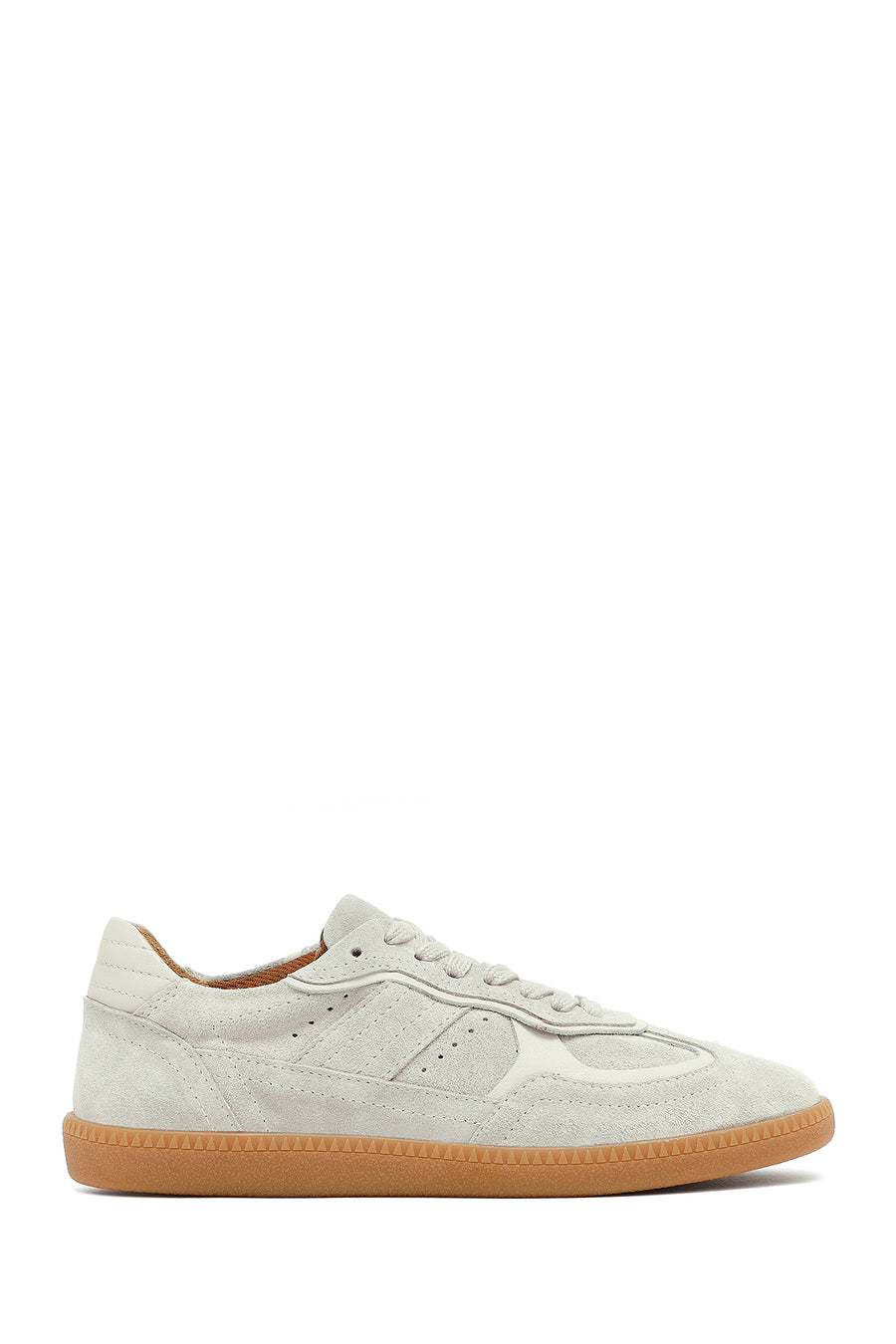 Kadın Bej Bağcıklı Süet Deri Sneaker 25AFD370810 | Derimod