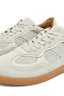 Kadın Bej Bağcıklı Süet Deri Sneaker | Derimod