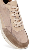 Kadın Vizon Bağcıklı Kalın Tabanlı Deri Sneaker | Derimod