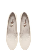 Derimod Flex Kadın Bej Kısa Kalın Topuklu Deri Ayakkabı | Derimod