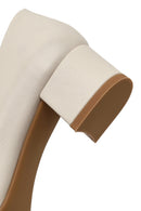 Derimod Flex Kadın Bej Kısa Kalın Topuklu Deri Ayakkabı | Derimod