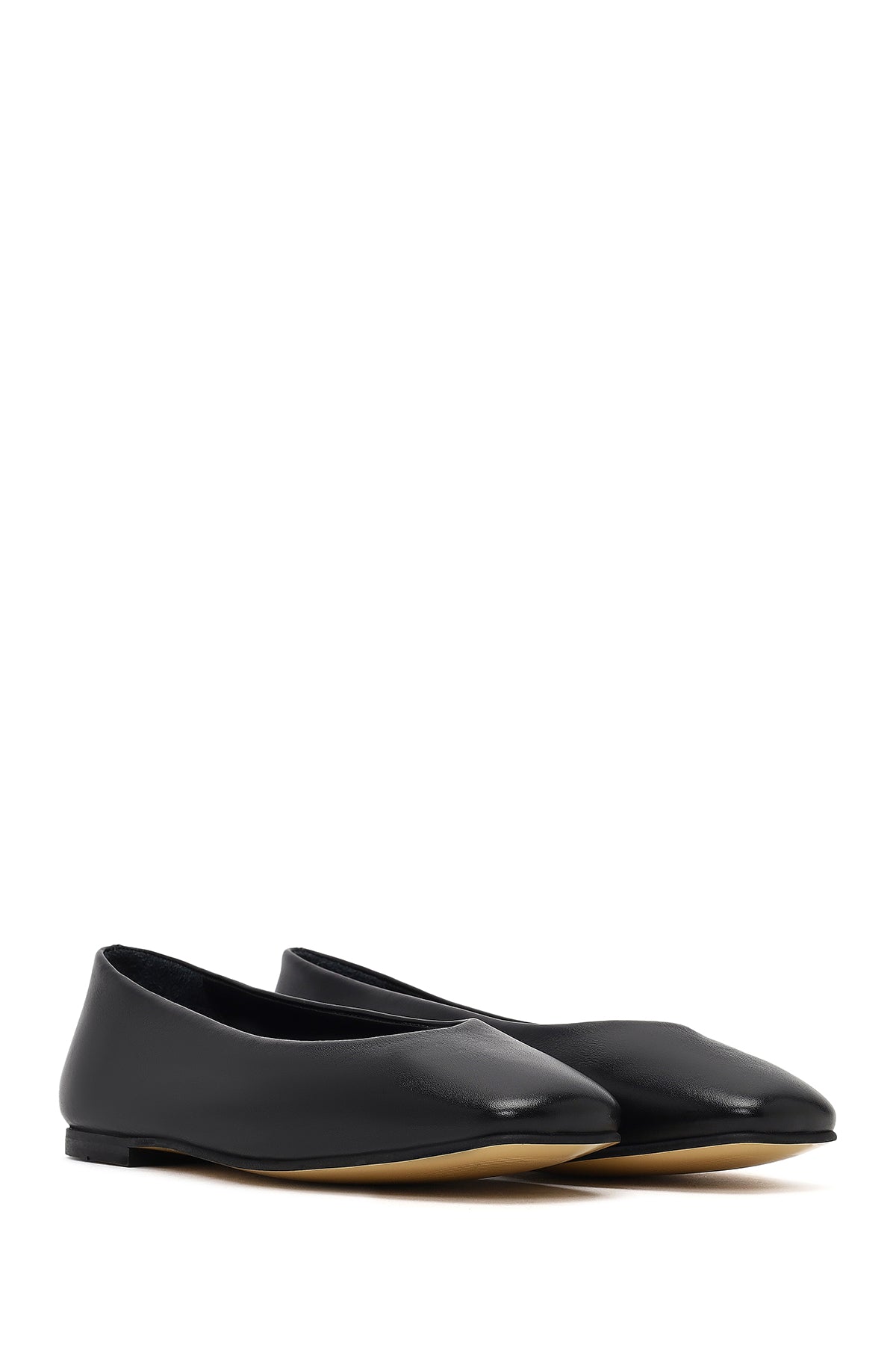 Kadın Siyah Klasik Deri Babet