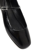 Kadın Siyah Tokalı Rugan Deri Babet | Derimod