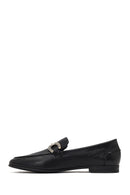 Women's Black Buckled Leather Loafer | Derimod