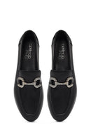 Women's Black Buckled Leather Loafer | Derimod