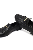 Kadın Siyah Tokalı Deri Loafer | Derimod