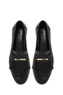 Kadın Siyah Tokalı Deri Loafer | Derimod