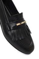 Kadın Siyah Tokalı Deri Loafer | Derimod