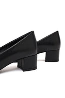 Derimod Flex Kadın Siyah Kalın Topuklu Deri Ayakkabı | Derimod