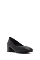 Derimod Flex Kadın Siyah Kalın Topuklu Deri Ayakkabı | Derimod