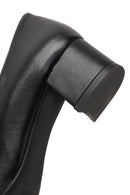 Derimod Flex Kadın Siyah Kalın Topuklu Deri Ayakkabı | Derimod