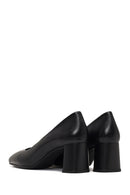 Derimod Flex Kadın Siyah Kalın Topuklu Deri Ayakkabı | Derimod