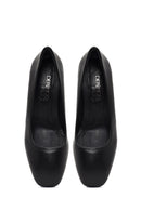 Derimod Flex Kadın Siyah Kalın Topuklu Deri Ayakkabı | Derimod