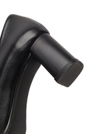 Derimod Flex Kadın Siyah Kalın Topuklu Deri Ayakkabı | Derimod