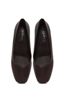 Derimod Flex Kadın Kahverengi Kalın Topuklu Deri Ayakkabı | Derimod