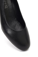 Derimod Flex Kadın Siyah Kalın Topuklu Deri Ayakkabı | Derimod