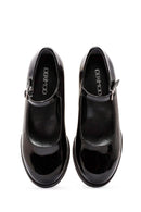 Woman Black Patent Leather Mary Jane Shoes | Derimod