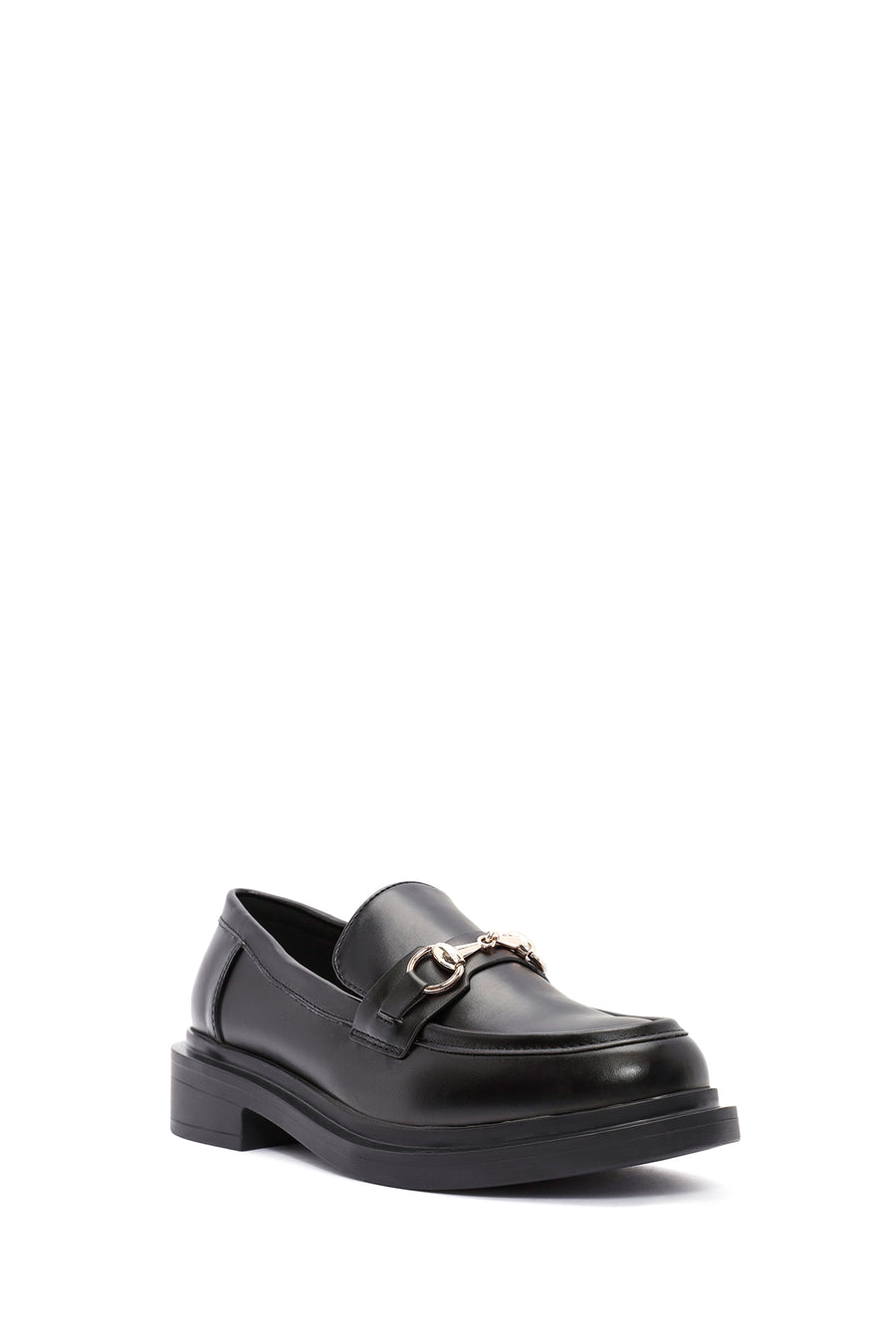 Kadın Siyah Tokalı Maskülen Loafer