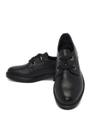 Kadın Siyah Bağcıklı Deri Oxford Ayakkabı | Derimod