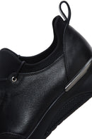 Woman Black Laced Leather Casual Shoes | Derimod