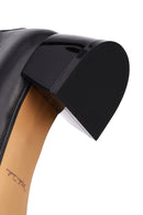 Kadın Siyah Kısa Kalın Topuklu Deri Topuklu Ayakkabı | Derimod