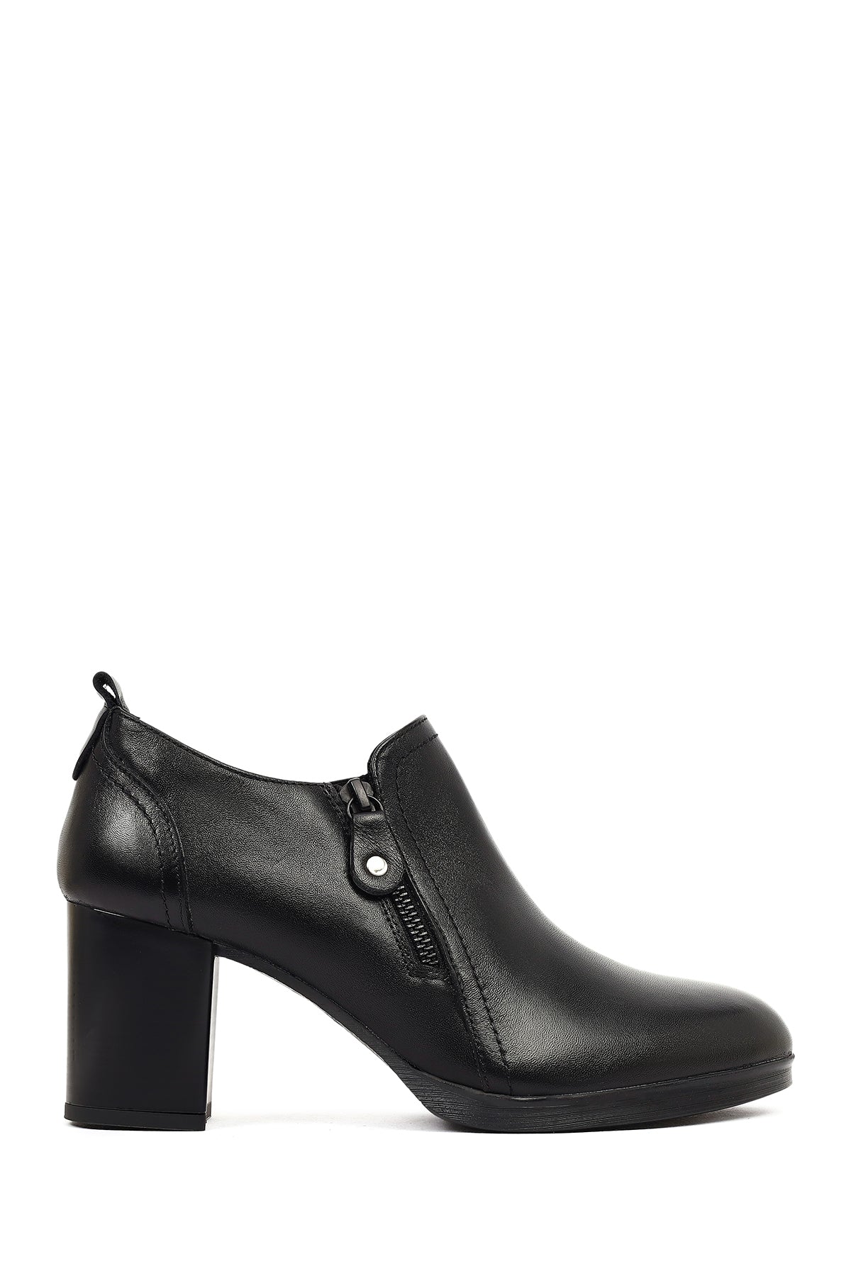 Kadın Siyah Kalın Topuklu Deri Bot 25AFD412618 | Derimod