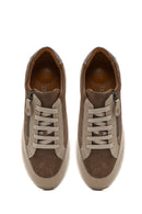 Kadın Vizon Bağcıklı Kalın Tabanlı Deri Sneaker | Derimod