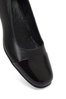 Kadın Siyah Kısa Kalın Topuklu Deri Ayakkabı | Derimod