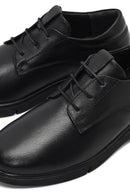 Women's Black Lace-up Leather Masculine Shoe | Derimod