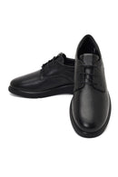 Women's Black Lace-up Leather Masculine Shoe | Derimod