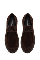 Kadın Kahverengi Bağcıklı Süet Deri Maskülen Ayakkabı | Derimod