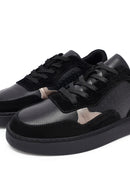 Kadın Siyah Bağcıklı Deri Sneaker | Derimod