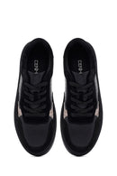 Kadın Siyah Bağcıklı Deri Sneaker | Derimod