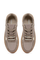 Kadın Vizon Bağcıklı Deri Sneaker | Derimod