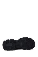 Derimod Zero Kadın Siyah Kalın Tabanlı Taşlı Kumaş Sneaker | Derimod