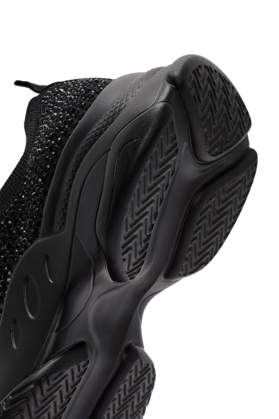 Derimod Zero Women's Black Lace-Up Stone Detailed Fabric Sneaker