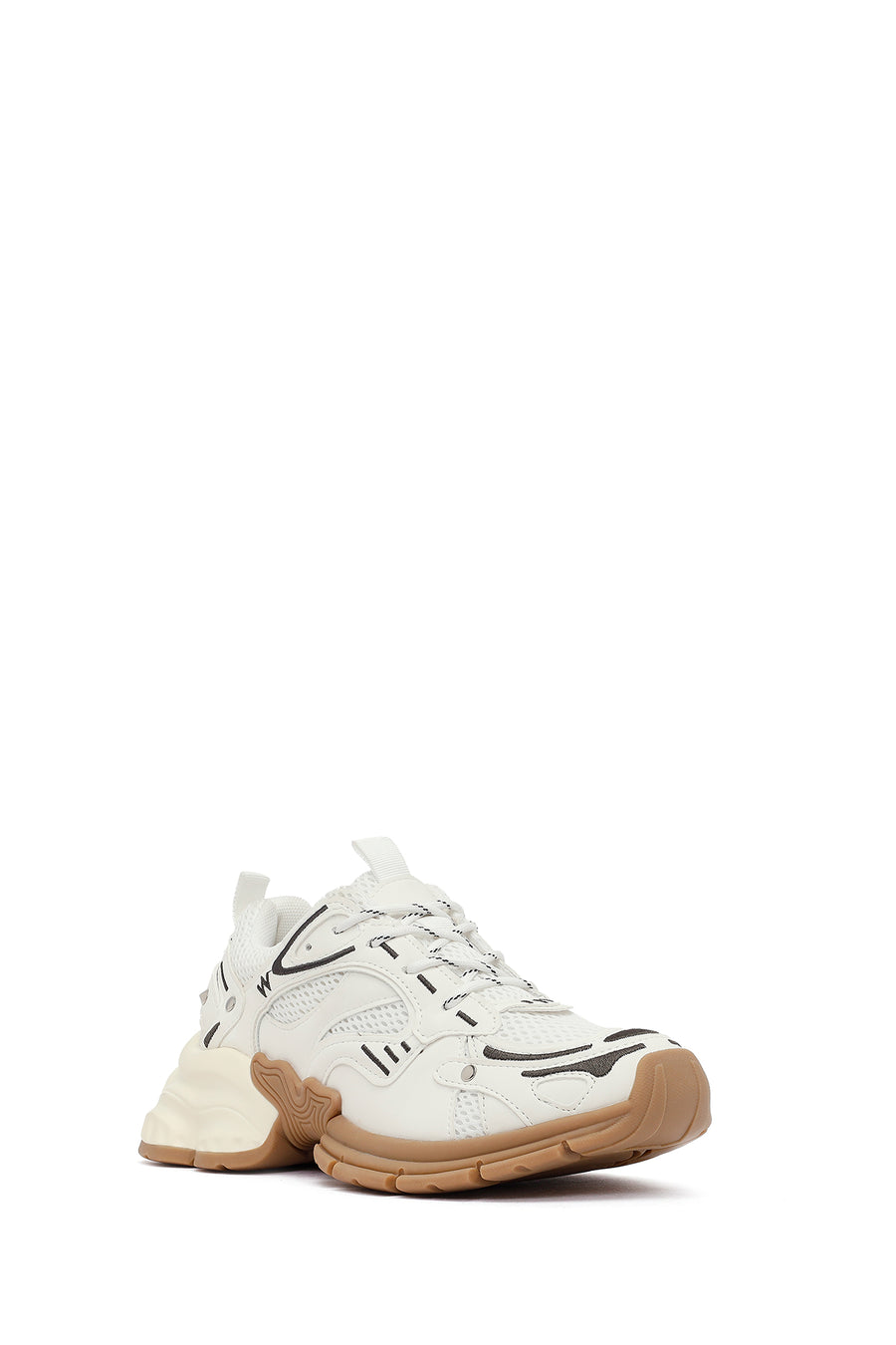 Women's White Lace-Up Thick-Soled Sneaker