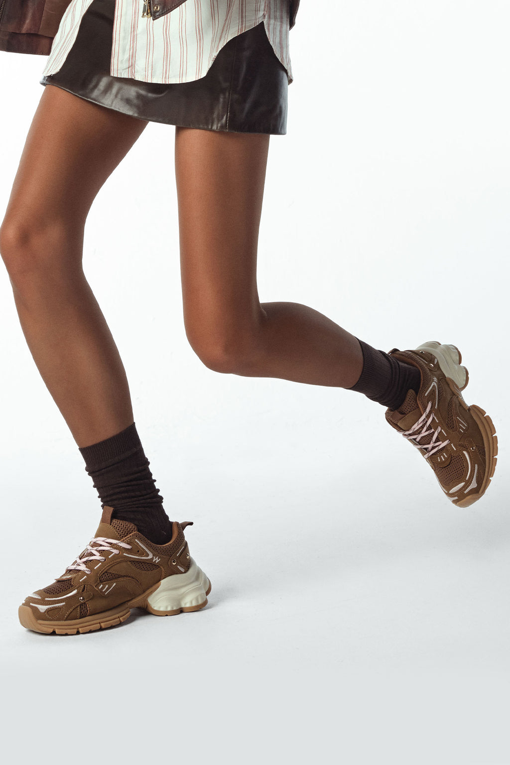 Kadın Camel Bağcıklı Kalın Tabanlı Sneaker