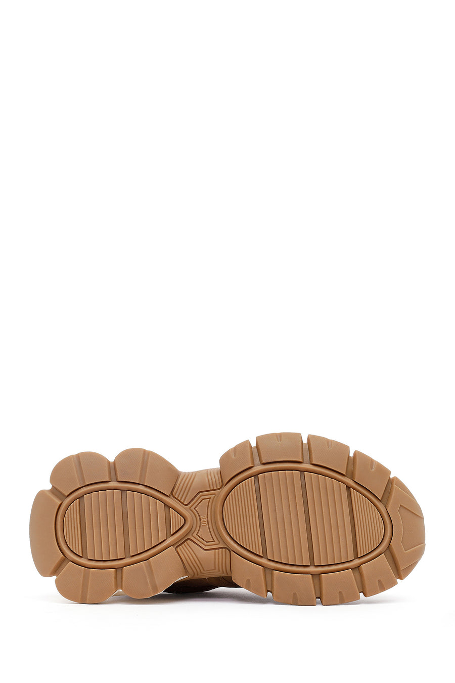 Women's Camel Lace-Up Thick-Soled Sneaker